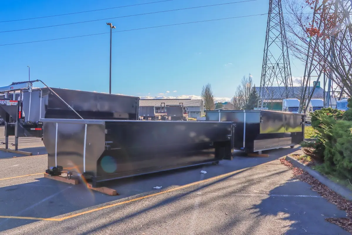 Roll-off dumpster ready for waste disposal at job site for Estate Cleanout Dumpster Rental in Lynden